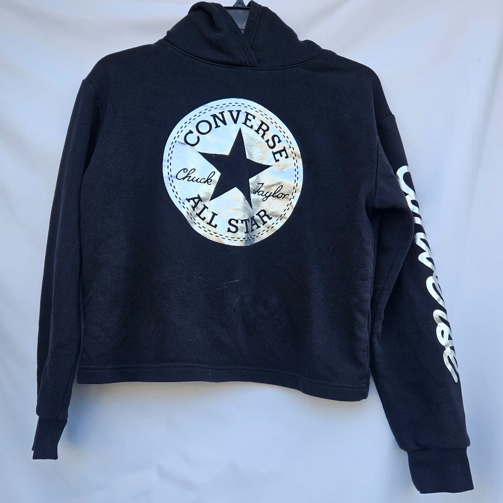 Converse Kids' Foil Logo Cropped Hoodie Big Girls 13-15 YRS